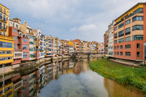 Girona old town, jewish quarter view, Catalonia, Spain
