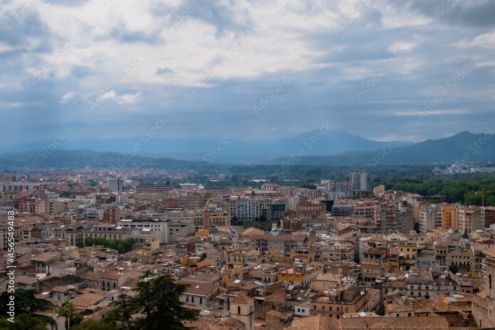 Girona cityscape aerial view