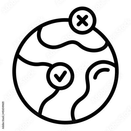 Global situation icon outline vector. Map corona. Epidemic world