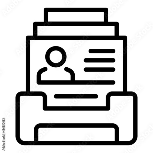 Office printer icon outline vector. Photocopy paper. Copy machine