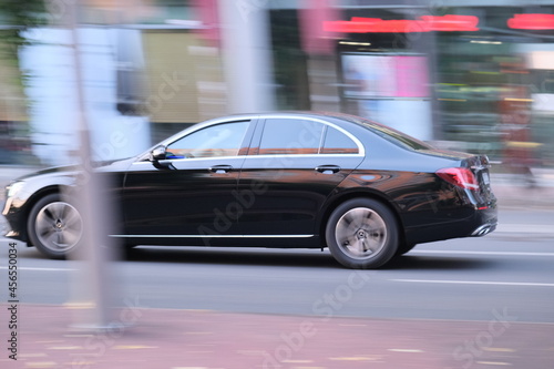 Fast moving car on a street