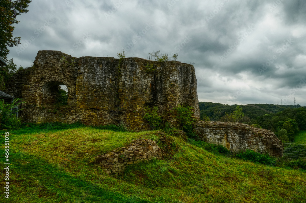 Historische Burgruine auf einem Berg in Blankenberg
