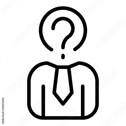 Manager question icon outline vector. Person business. Mark people