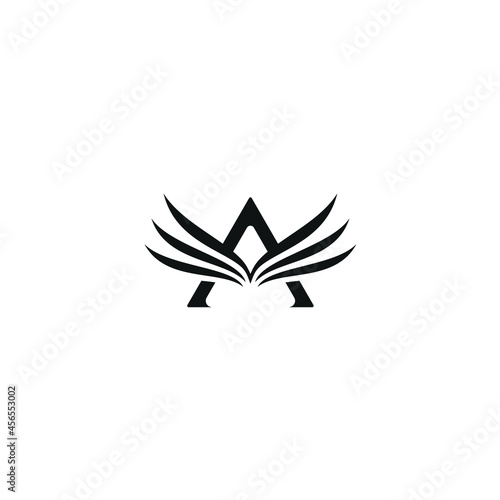 Logo Design Letter A Vector Angel Wings  