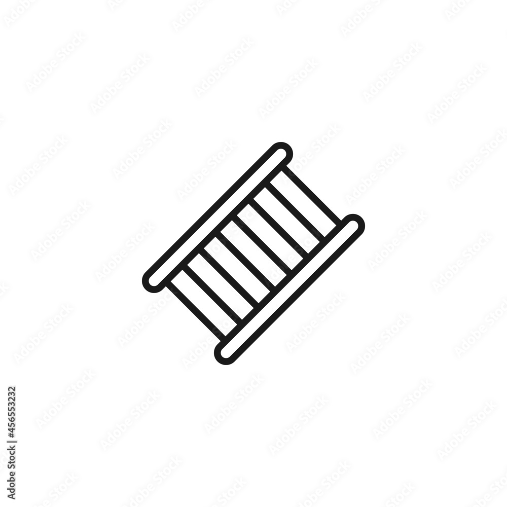 Editable stroke. Vector line icon of fire escape Editable stroke. Vector line icon of fire escape