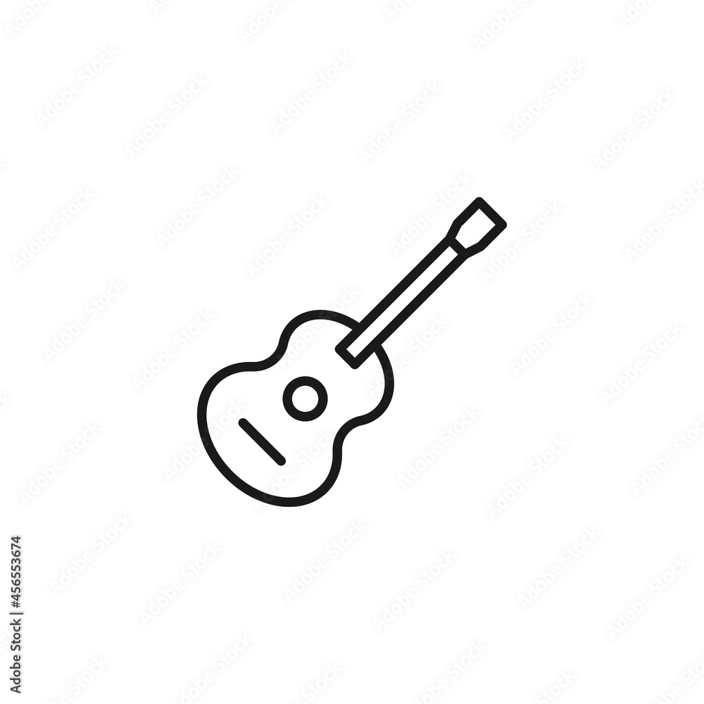 Profession of a musician concept. Line icon of acoustic guitar Profession of a musician concept. Line icon of acoustic guitar