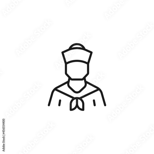 Profession of a sailor concept. Line icon of sailor