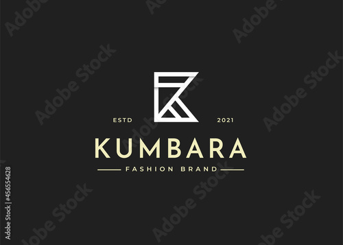 Minimalist initial K letter logo design template, Vector illustrations