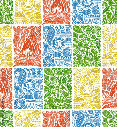 Four elements. Seamless Pattern for your design