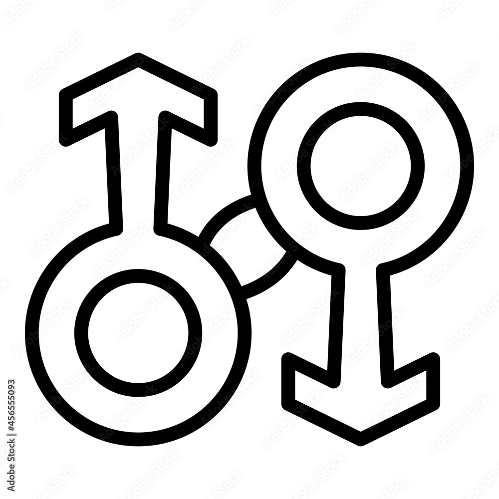 Gender equality icon outline vector. Female discrimination. Social balance Gender equality icon outline vector. Female discrimination. Social balance