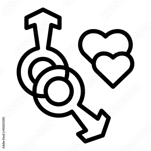 Love stereotype icon outline vector. Gender discrimination. Nontraditional family