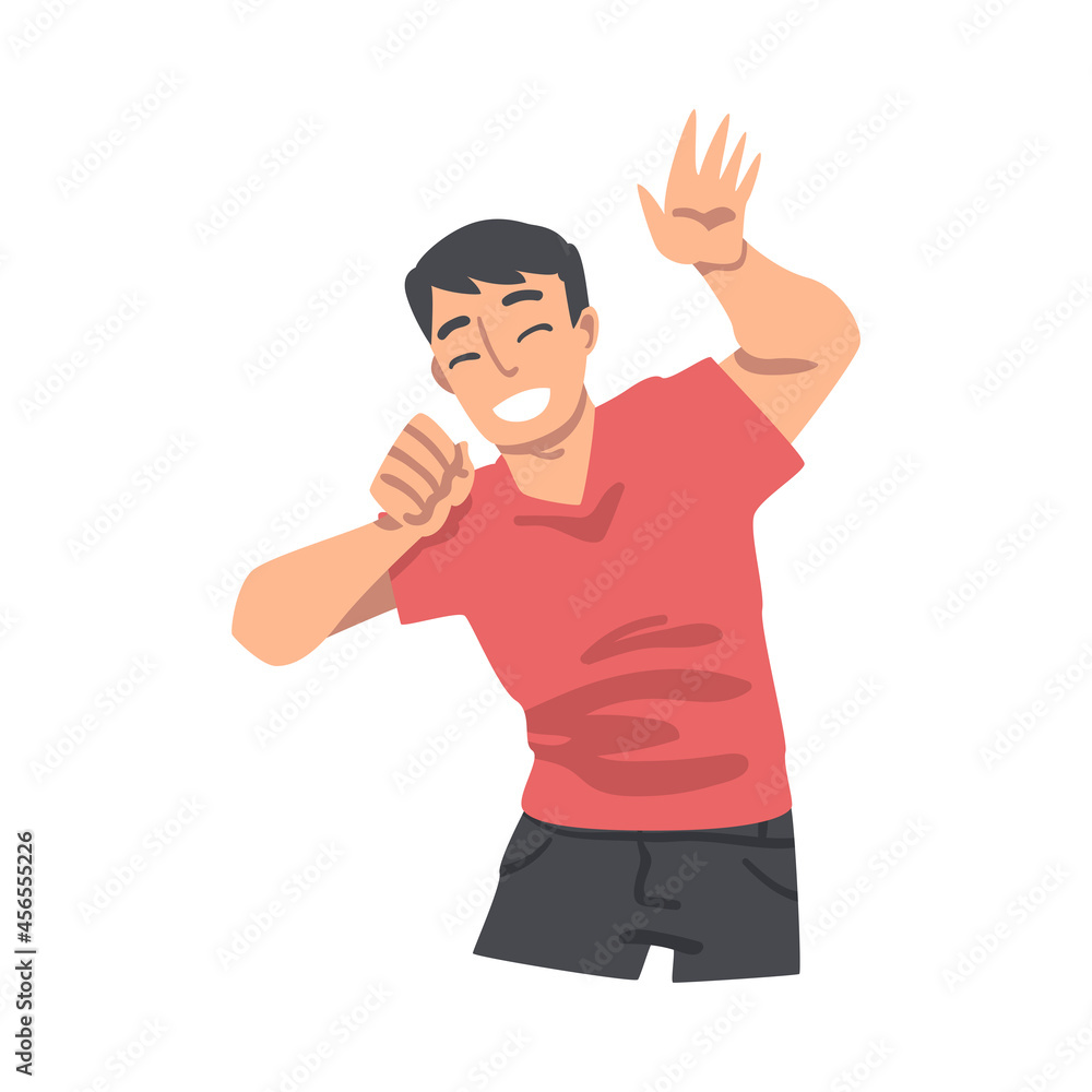 Smiling Man Character Waving Hand as Greeting and Salute Gesture Vector Illustration Smiling Man Character Waving Hand as Greeting and Salute Gesture Vector Illustration