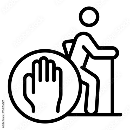 Ageism stereotype icon outline vector. Senior discrimination. Society prejudice
