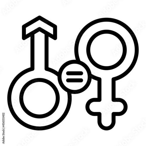 Gender equality rights icon outline vector. Couple discrimination. Social justice