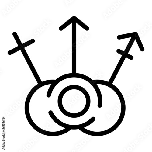 Gender role icon outline vector. Woman equality. Social balance