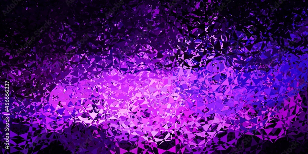 Obraz premium Dark purple vector backdrop with triangles, lines.
