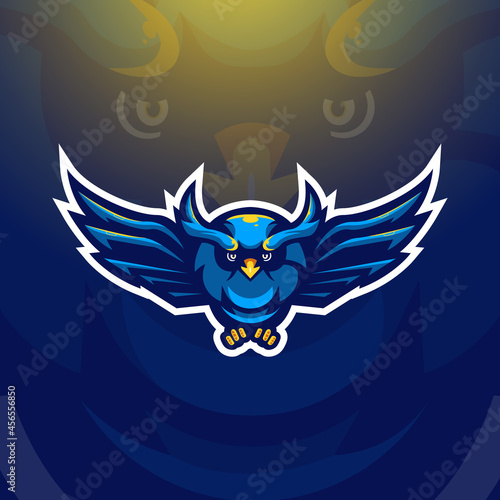 Owl Mascot Logo Design Vector Illustration for Sports, gaming, esport team
