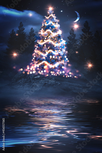 Night winter forest fantasy...