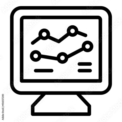 Digital online diagram icon outline vector. Web business. Internet strategy