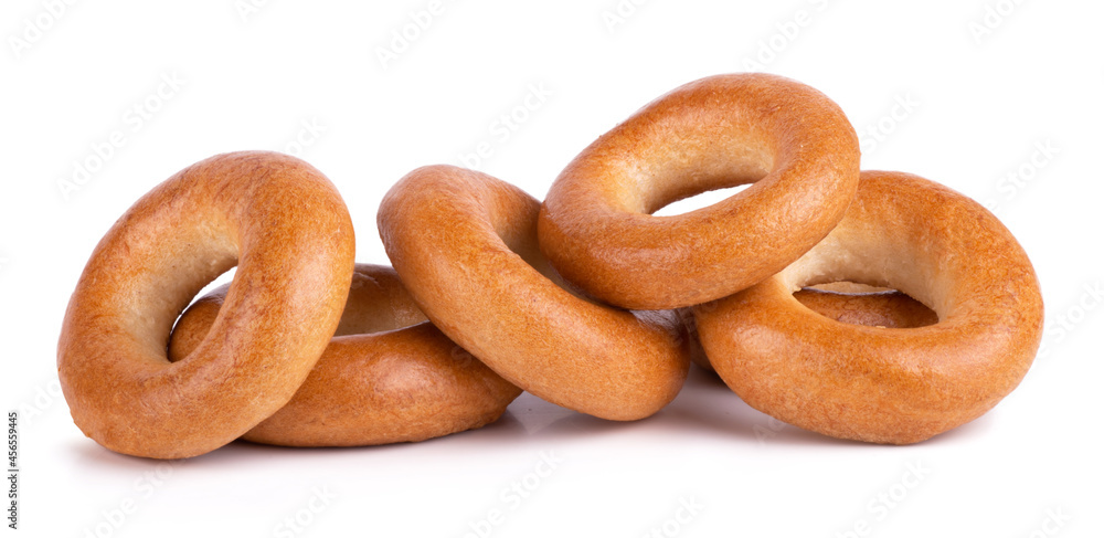 tasty dryng bagels, isolated on white background close up tasty dryng bagels, isolated on white background close up