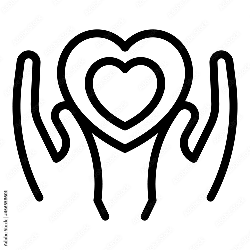 Keep love icon outline vector. Hand support. Health help Keep love icon outline vector. Hand support. Health help