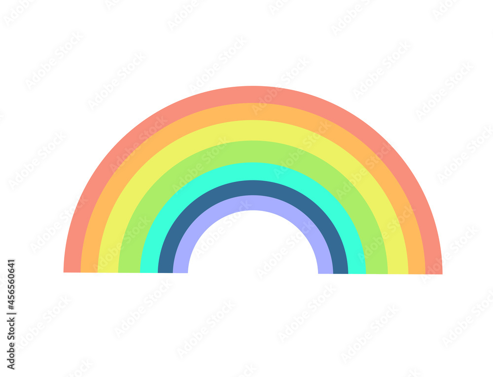 Colorful rainbow in flat style. Colorful rainbow in flat style.