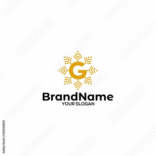 G Winter Logo Design Vector