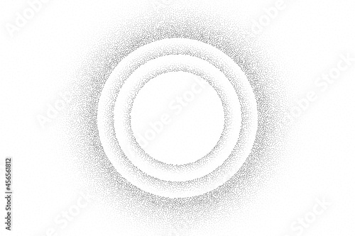 Dotwork solar eclipse pattern vector background. Sand grain effect. Black noise stipple dots. Abstract noise dotwork pattern. Black dots grunge banner. Stipple solar eclipse. Dotted vector background.