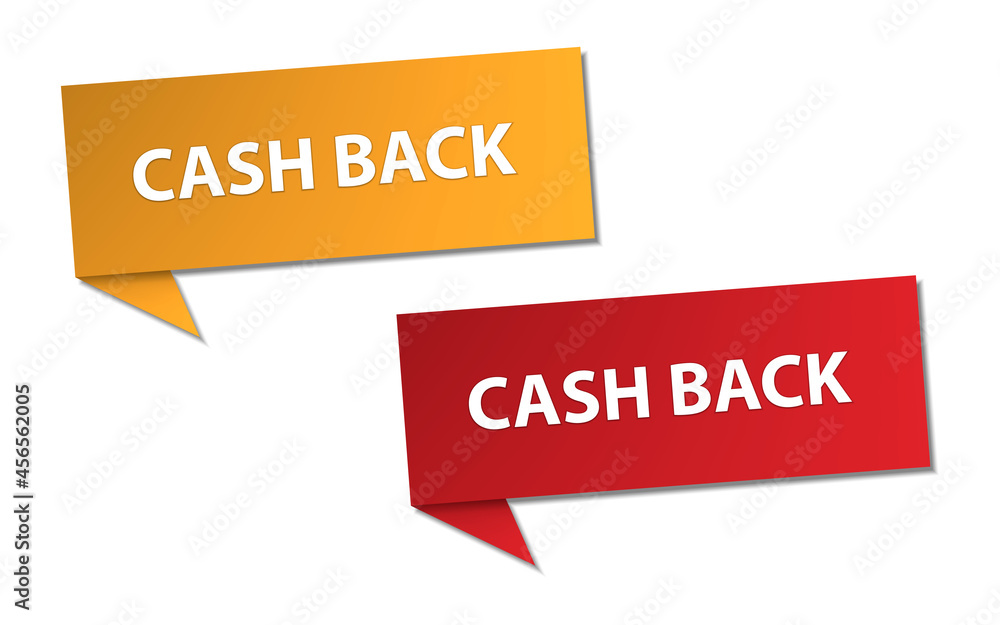 Cash back banner realistic.Vector illustration isolated on white background. Cash back banner realistic.Vector illustration isolated on white background.
