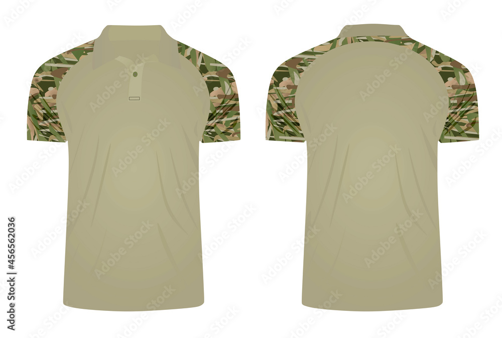 Military polo t shirt. vector 