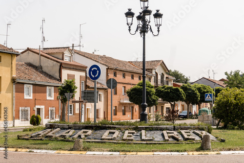 Square with the name of the town of Alar del Rey, Palencia, Spain photo