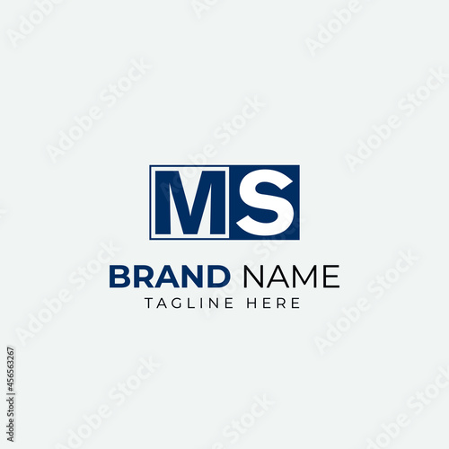Modern MS SM Letter logo design Vector Style Badge