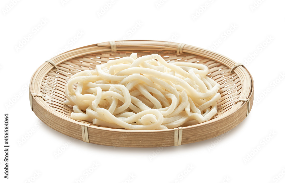 Ταπετσαρία close up udon noodle in wood bowl isolated on white background with clipping pat