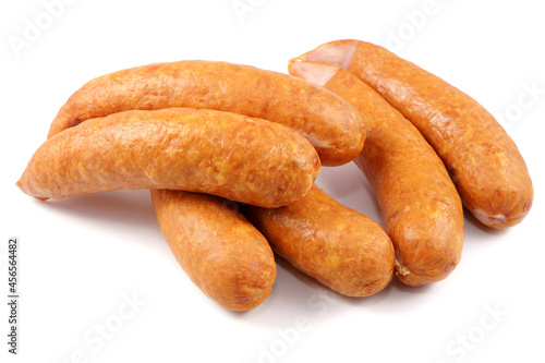 Sausage, jess, cold meats isolated on white background