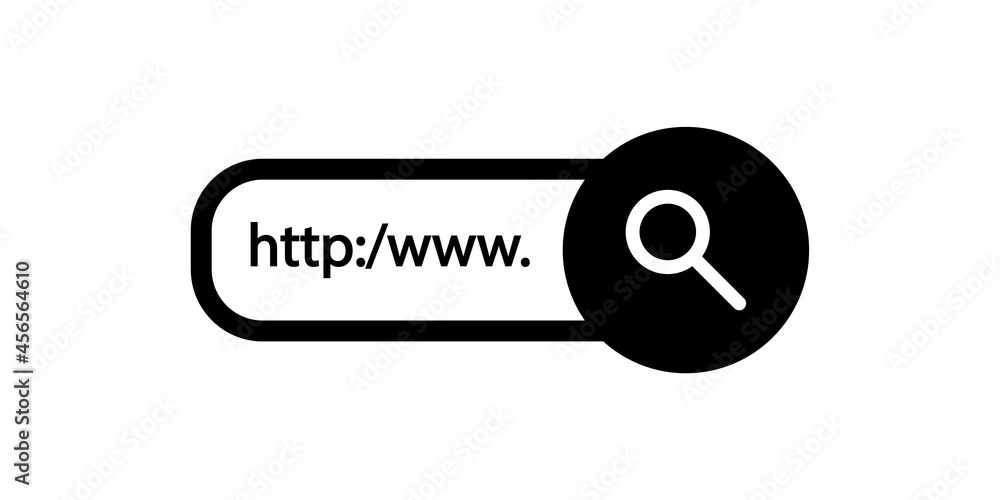 Icono de barra buscador de Internet, página web. Buscar, http. Ilustración  vectorial Stock Illustration | Adobe Stock