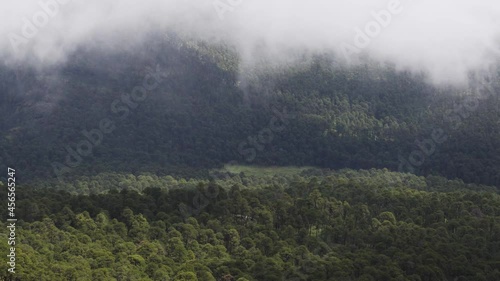 The mesmerizing view of Telapon Volcano in Mexico on a foggy day in 4K photo