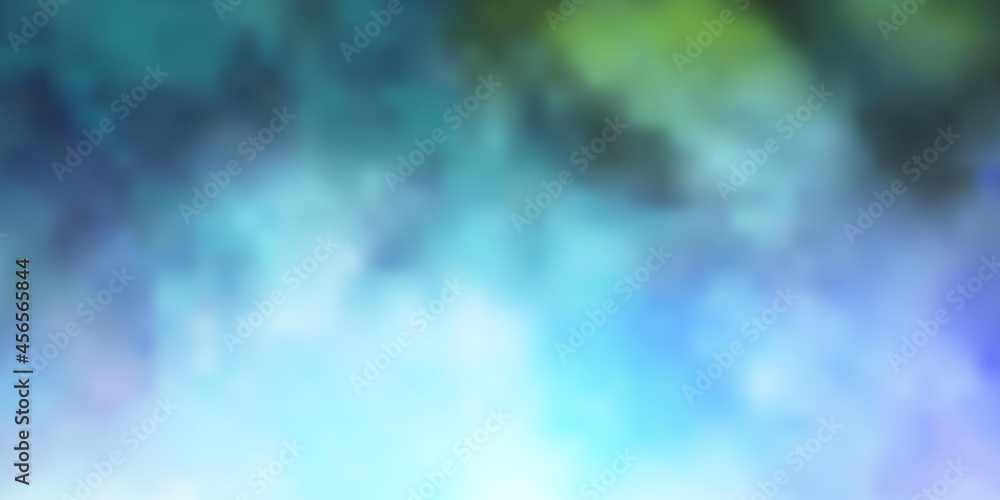 Light Blue, Green vector layout with cloudscape.