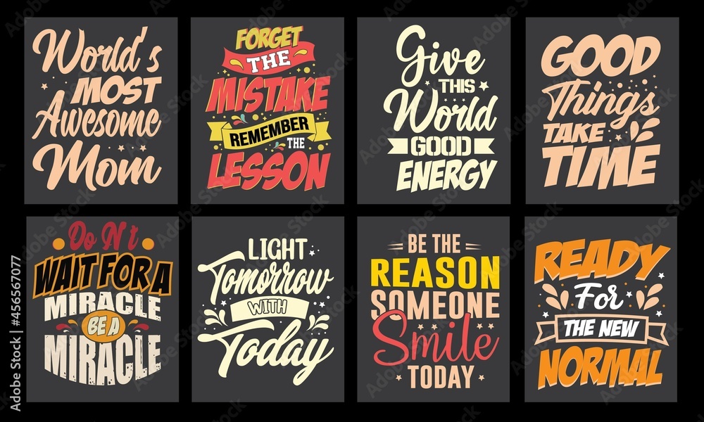 Motivational Quotes T-Shirt Design Bundle.