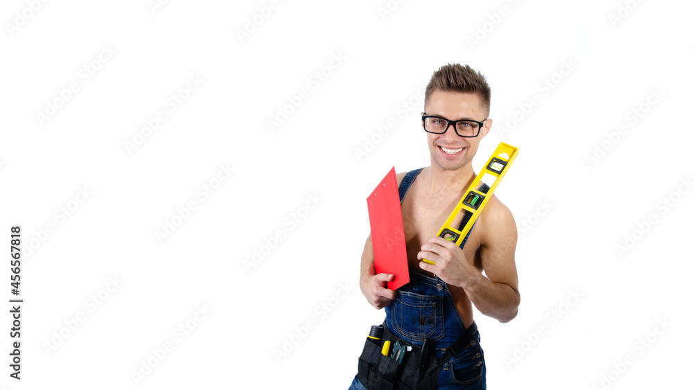 Housework and renovation. Young handsome handyman. Housework and renovation. Young handsome handyman.