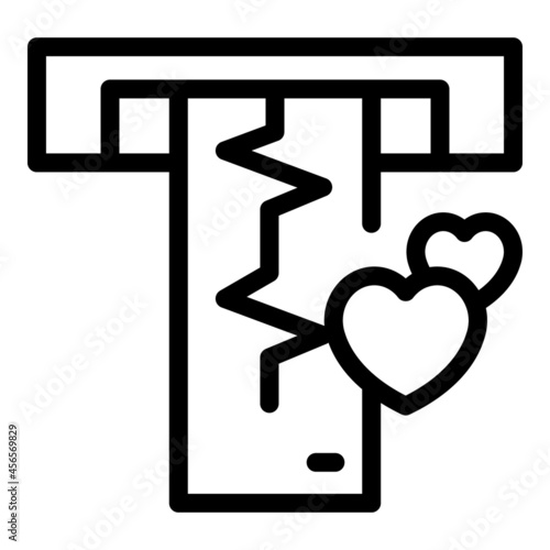 Cardiogram icon outline vector. Heartbeat ecg. Heart beat