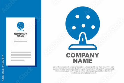 Blue Lottery machine with lottery balls inside icon isolated on white background. Lotto bingo game of luck concept. Wheel drum leisure. Logo design template element. Vector