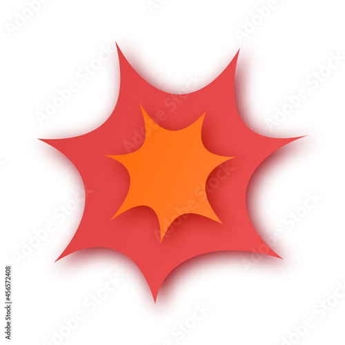 Paper cut speech bubble with explosion