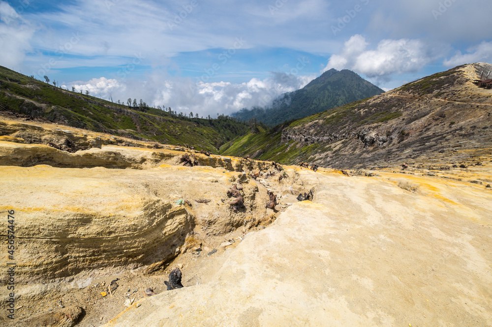 Ijen volcano in East Java, Indonesia