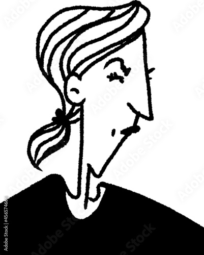 vector illustration caricature of young angry serious woman isolated on white