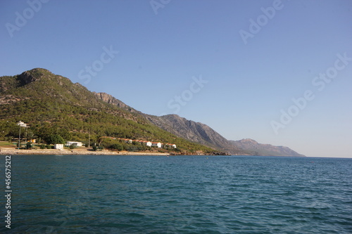Wallpaper Mural Distant view of the beach on the mountainside, mountain and coast view. Torontodigital.ca