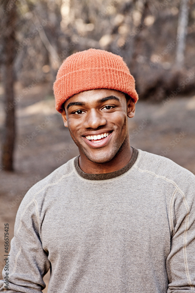 Portrait of young man in forest Portrait of young man in forest