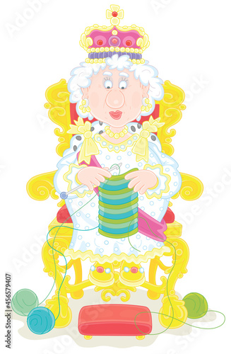 Queen in solemn royal dress...