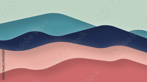 Abstract mountain background illustration. Mountain view papercut colorful background illustration vector