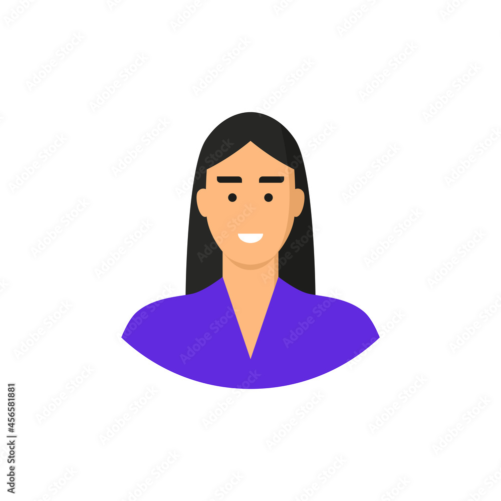 Avatar de usuario. Persona, mujer. Perfil de usuario, rostro, cara.  Femenino. Ilustración vectorial, estilo animado ilustración de Stock |  Adobe Stock