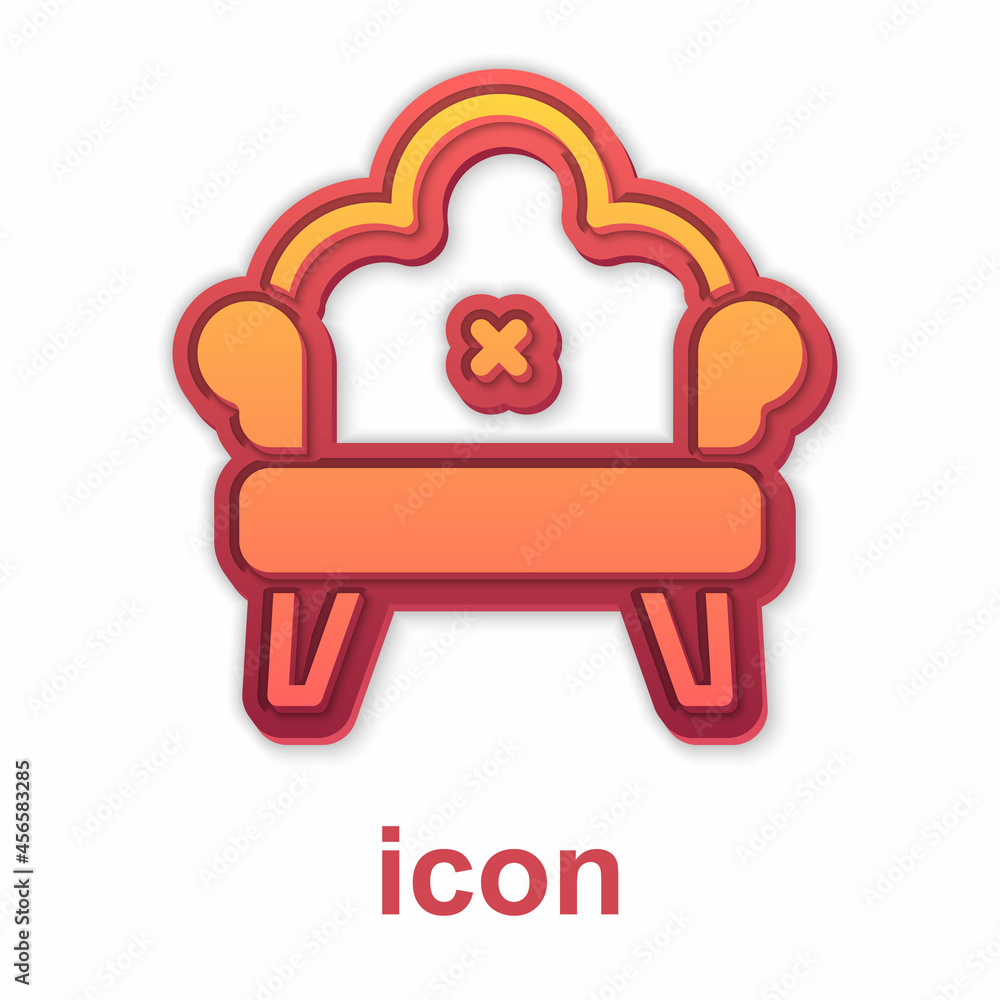 Gold Sofa icon isolated on white background. Vector Gold Sofa icon isolated on white background. Vector